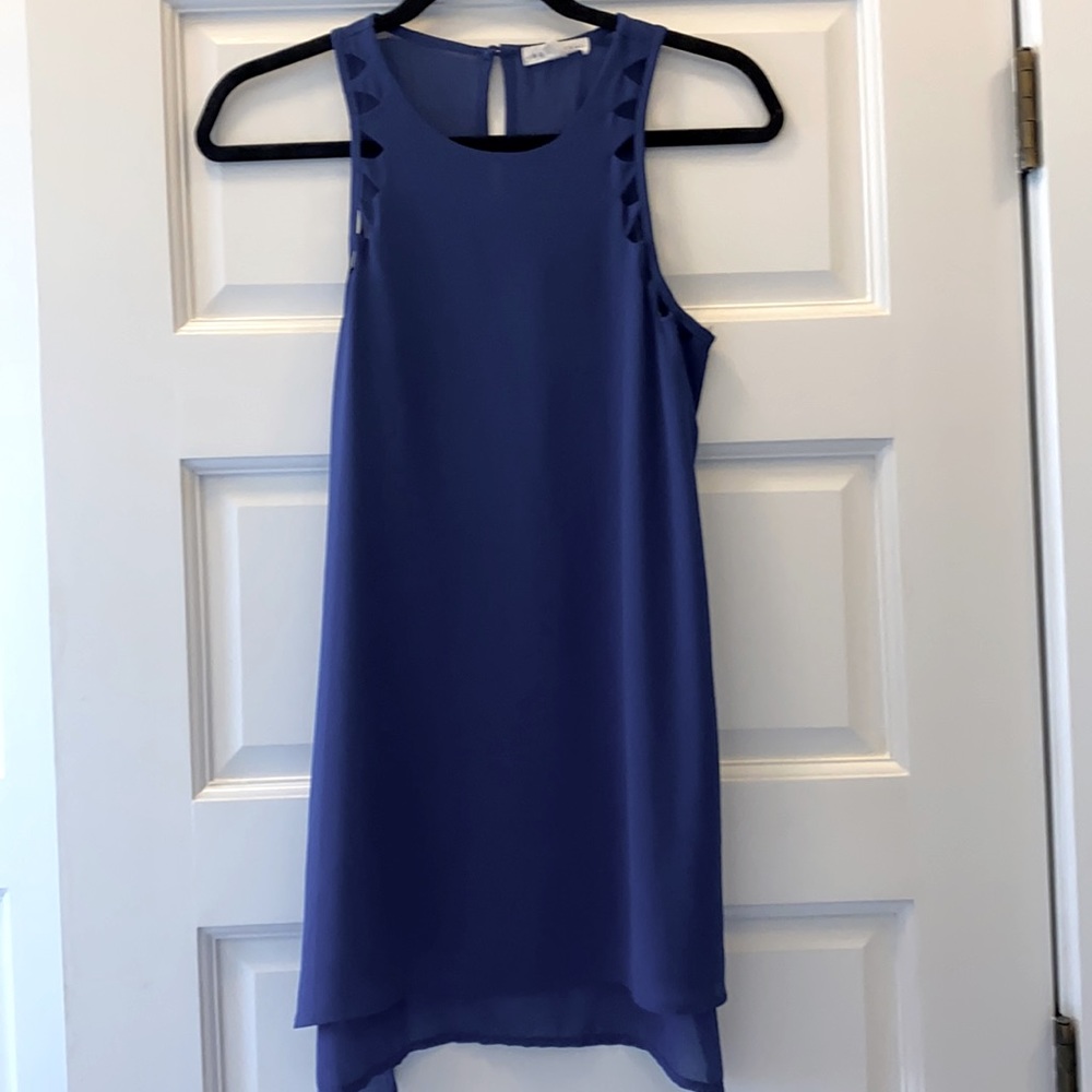 Socialite royal blue polyester cut out tank